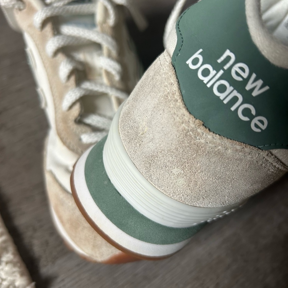New Balance Cream and Sage Green Casual Sneakers - Picture 7 of 9